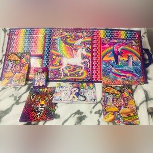 Lisa Frank Trifold Portfolio Set -Coloring Pad/Puzzles, Stickers/Crayons.